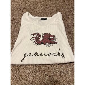Gameday Couture Gamecocks ribbed white Top XLarge